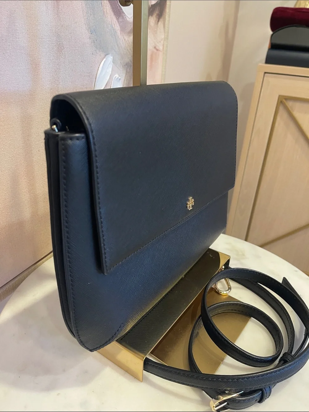 Tory Burch Black Robin Messenger Crossbody